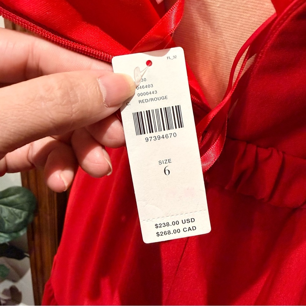 💋Anthropologie Hutch Strapless Red Maxi Dress size 6 - Picture 12 of 14